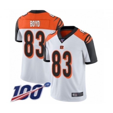 Men's Cincinnati Bengals #83 Tyler Boyd White Vapor Untouchable Limited Player 100th Season Football Jersey