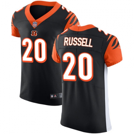 Men's Nike Cincinnati Bengals #20 KeiVarae Russell Black Team Color Vapor Untouchable Elite Player NFL Jersey