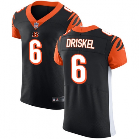 Men's Nike Cincinnati Bengals #6 Jeff Driskel Black Team Color Vapor Untouchable Elite Player NFL Jersey