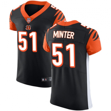 Men's Nike Cincinnati Bengals #51 Kevin Minter Black Team Color Vapor Untouchable Elite Player NFL Jersey