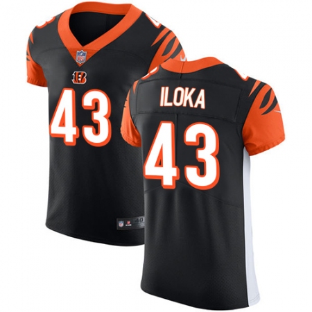 Men's Nike Cincinnati Bengals #43 George Iloka Black Team Color Vapor Untouchable Elite Player NFL Jersey