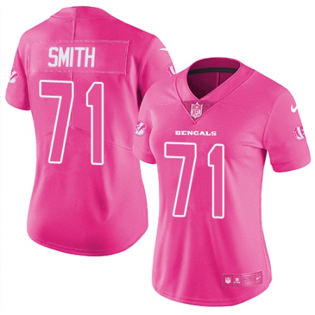 Women's Nike Cincinnati Bengals #71 Andre Smith Limited Pink Rush Fashion NFL Jersey