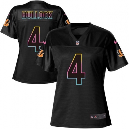 Women's Nike Cincinnati Bengals #4 Randy Bullock Game Black Fashion NFL Jersey