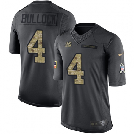 Youth Nike Cincinnati Bengals #4 Randy Bullock Limited Black 2016 Salute to Service NFL Jersey