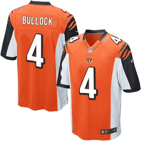 Men's Nike Cincinnati Bengals #4 Randy Bullock Game Orange Alternate NFL Jersey