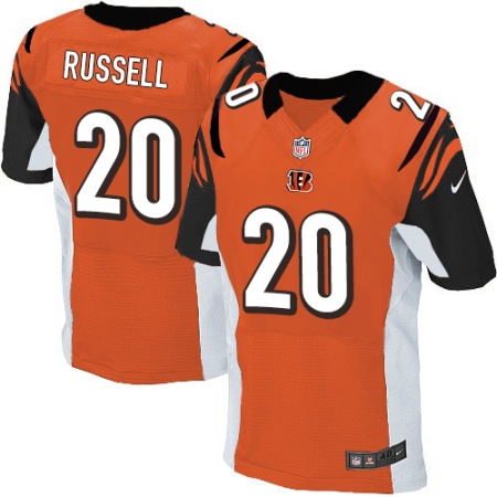 Men's Nike Cincinnati Bengals #20 KeiVarae Russell Elite Orange Alternate NFL Jersey
