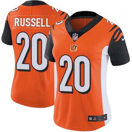 Women's Nike Cincinnati Bengals #20 KeiVarae Russell Elite Orange Alternate NFL Jersey