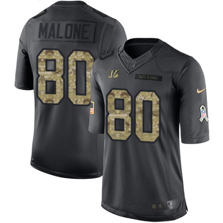 Men's Nike Cincinnati Bengals #80 Josh Malone Limited Black 2016 Salute to Service NFL Jersey