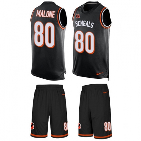 Men's Nike Cincinnati Bengals #80 Josh Malone Limited Black Tank Top Suit NFL Jersey