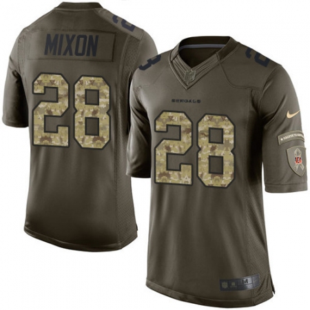 Men's Nike Cincinnati Bengals #28 Joe Mixon Elite Green Salute to Service NFL Jersey