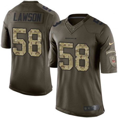 Men's Nike Cincinnati Bengals #58 Carl Lawson Elite Green Salute to Service NFL Jersey