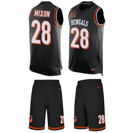 Men's Nike Cincinnati Bengals #28 Joe Mixon Limited Black Tank Top Suit NFL Jersey