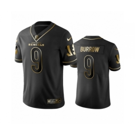 Cincinnati Bengals #9 Joe Burrow Black Golden Edition Vapor Limited Jersey