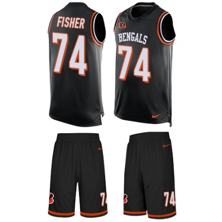 Men's Nike Cincinnati Bengals #74 Jake Fisher Limited Black Tank Top Suit NFL Jersey