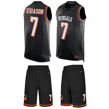 Men's Nike Cincinnati Bengals #7 Boomer Esiason Limited Black Tank Top Suit NFL Jersey