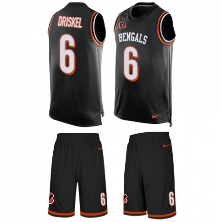Men's Nike Cincinnati Bengals #6 Jeff Driskel Limited Black Tank Top Suit NFL Jersey