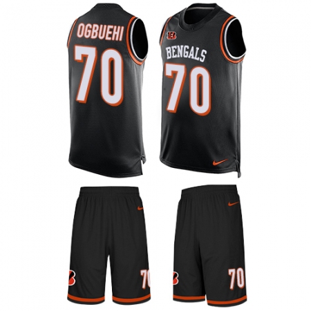 Men's Nike Cincinnati Bengals #70 Cedric Ogbuehi Limited Black Tank Top Suit NFL Jersey