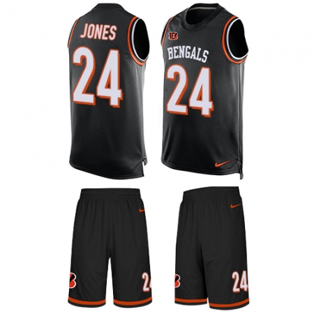 Men's Nike Cincinnati Bengals #24 Adam Jones Limited Black Tank Top Suit NFL Jersey