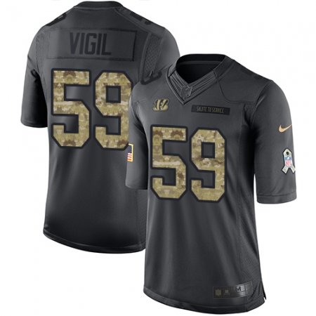 Youth Nike Cincinnati Bengals #59 Nick Vigil Limited Black 2016 Salute to Service NFL Jersey