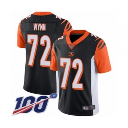 Men's Cincinnati Bengals #72 Kerry Wynn Black Team Color Vapor Untouchable Limited Player 100th Season Football Jersey