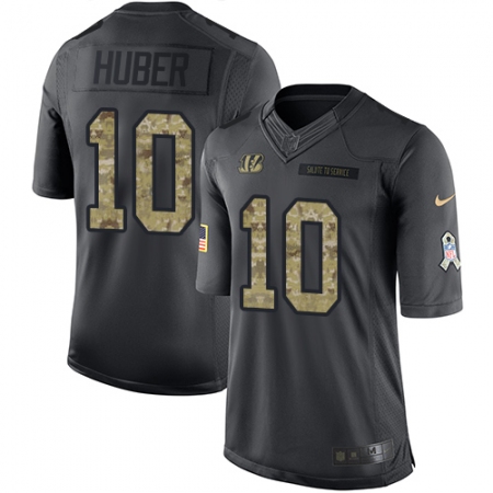 Youth Nike Cincinnati Bengals #10 Kevin Huber Limited Black 2016 Salute to Service NFL Jersey