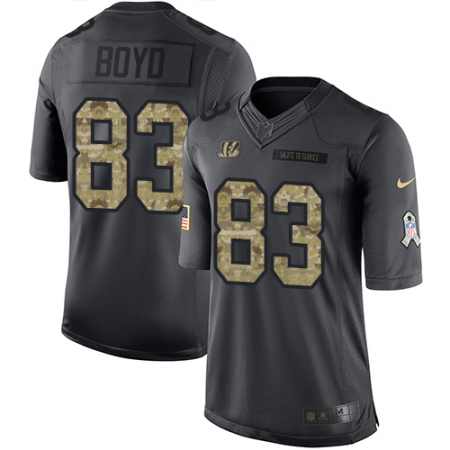 Youth Nike Cincinnati Bengals #83 Tyler Boyd Limited Black 2016 Salute to Service NFL Jersey
