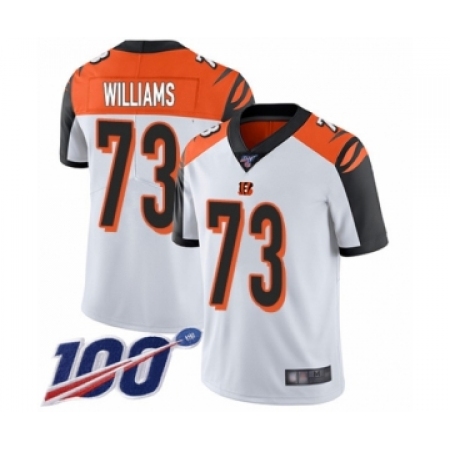 Men's Cincinnati Bengals #73 Jonah Williams White Vapor Untouchable Limited Player 100th Season Football Jersey