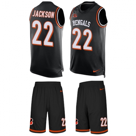 Men's Nike Cincinnati Bengals #22 William Jackson Limited Black Tank Top Suit NFL Jersey