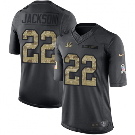 Men's Nike Cincinnati Bengals #22 William Jackson Limited Black 2016 Salute to Service NFL Jersey