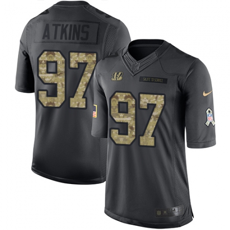 Youth Nike Cincinnati Bengals #97 Geno Atkins Limited Black 2016 Salute to Service NFL Jersey