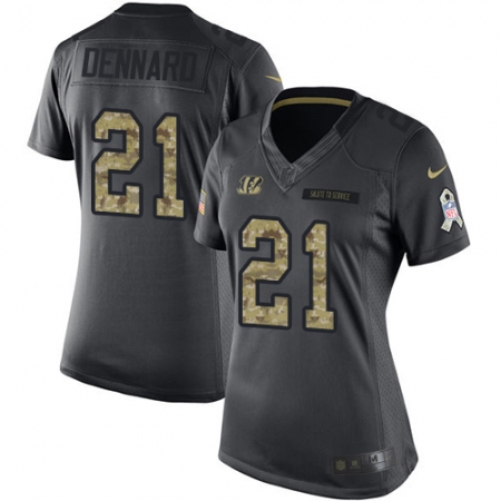 Women's Nike Cincinnati Bengals #21 Darqueze Dennard Limited Black 2016 Salute to Service NFL Jersey