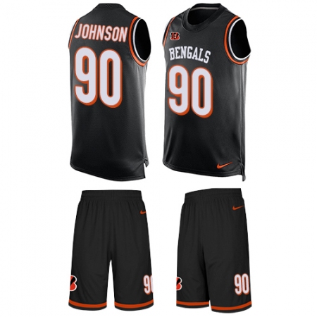 Men's Nike Cincinnati Bengals #90 Michael Johnson Limited Black Tank Top Suit NFL Jersey