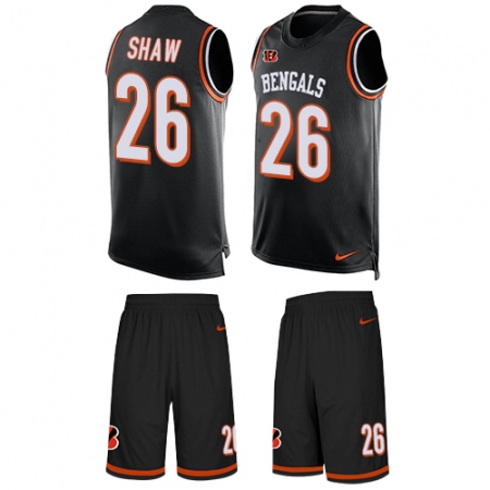 Men's Nike Cincinnati Bengals #26 Josh Shaw Limited Black Tank Top Suit NFL Jersey