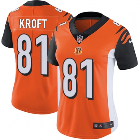Women's Nike Cincinnati Bengals #81 Tyler Kroft Elite Orange Alternate NFL Jersey