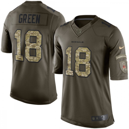 Men's Nike Cincinnati Bengals #18 A.J. Green Elite Green Salute to Service NFL Jersey