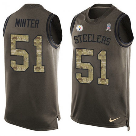 Men's Nike Cincinnati Bengals #51 Kevin Minter Limited Green Salute to Service Tank Top NFL Jersey