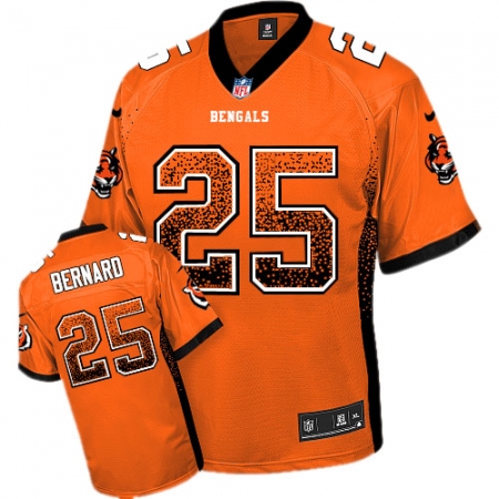 Men's Nike Cincinnati Bengals #25 Giovani Bernard Elite Orange Drift Fashion NFL Jersey