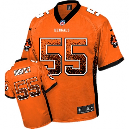 Men's Nike Cincinnati Bengals #55 Vontaze Burfict Elite Orange Drift Fashion NFL Jersey