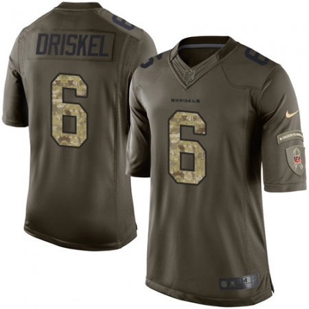 Men's Nike Cincinnati Bengals #6 Jeff Driskel Elite Green Salute to Service NFL Jersey