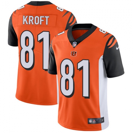 Men's Nike Cincinnati Bengals #81 Tyler Kroft Vapor Untouchable Limited Orange Alternate NFL Jersey