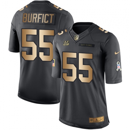Men's Nike Cincinnati Bengals #55 Vontaze Burfict Limited Black/Gold Salute to Service NFL Jersey