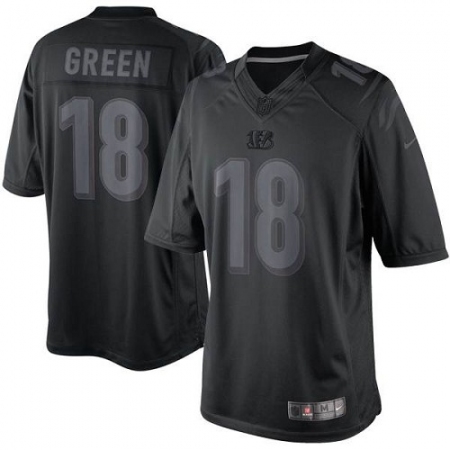 Men's Nike Cincinnati Bengals #18 A.J. Green Black Drenched Limited NFL Jersey