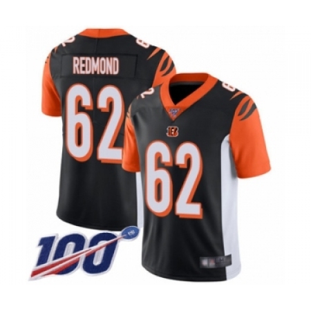 Men's Cincinnati Bengals #62 Alex Redmond Black Team Color Vapor Untouchable Limited Player 100th Season Football Jersey