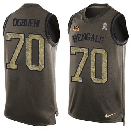 Men's Nike Cincinnati Bengals #70 Cedric Ogbuehi Limited Green Salute to Service Tank Top NFL Jersey