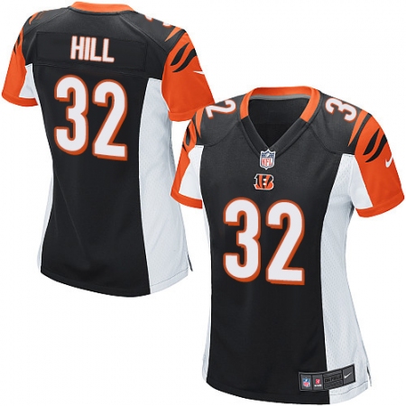 Women's Nike Cincinnati Bengals #32 Jeremy Hill Game Black Team Color NFL Jersey