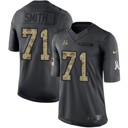 Men's Nike Cincinnati Bengals #71 Andre Smith Limited Black 2016 Salute to Service NFL Jersey