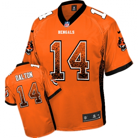 Men's Nike Cincinnati Bengals #14 Andy Dalton Elite Orange Drift Fashion NFL Jersey