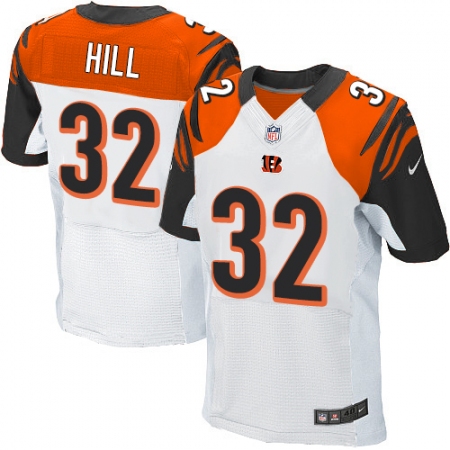 Men's Nike Cincinnati Bengals #32 Jeremy Hill Elite White NFL Jersey