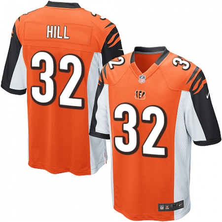 Men's Nike Cincinnati Bengals #32 Jeremy Hill Game Orange Alternate NFL Jersey
