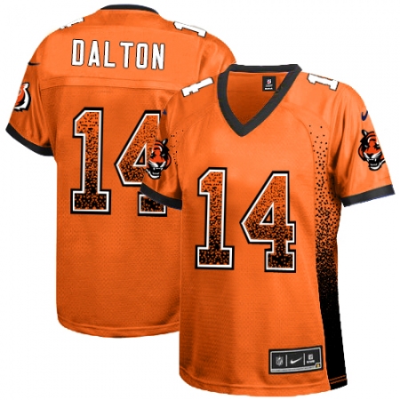 Women's Nike Cincinnati Bengals #14 Andy Dalton Elite Orange Drift Fashion NFL Jersey